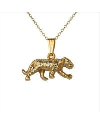 Simon Kemp Jewellers - Big Tiger Prowling Pendant Eighteen Carat On Solid Sterling - Lyst
