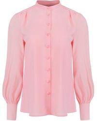 JAAF - Crepe De Chine Silk Shirt In Candy Pink - Lyst