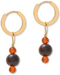 A Weathered Penny - Amber & Wood Hoops - Lyst