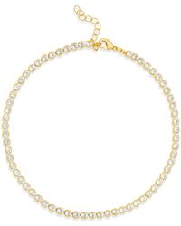 SHYMI - Four Mm Round Bezel Anklet - Lyst