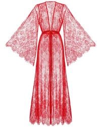 KÂfemme - Sexy Lingerie Peignoir Lace Kimono Robe - Lyst