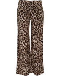 lords of harlech - Pheobe Leopard Wool Wide-Leg Pant - Lyst