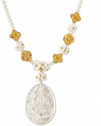 Ormiro - Tara Mother-Of-Pearl Cameo Necklace - Lyst