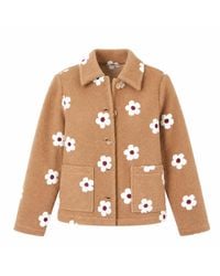 Yumi' - Embroidered Daisy Fleece Jacket - Lyst