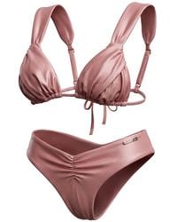 Bellaria - Rosé Satin Bikini - Lyst
