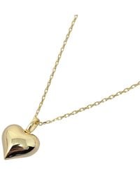 Harfi - Plated Puffed Heart Pendant Love Charm Necklace - Lyst