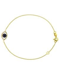 Genevieve Collection - 18K Evil Eye Sapphire & Diamond Bracelet - Lyst