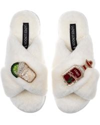 Laines London - Classic Laines Slippers With Laines Tequila Slammer Brooches - Lyst
