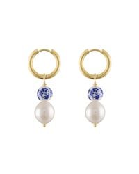 Olivia Le - Liya Pearl Painted Bead Hoop Earrings - Lyst