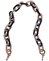 CLOSET REHAB - Chain Link Short Acrylic Purse Strap In Pink & Navy - Lyst
