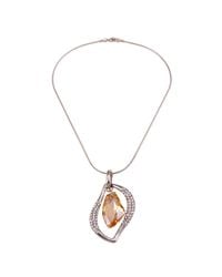 Modenaire - Topaz Crystal Open Frame Pendant Necklace - Lyst