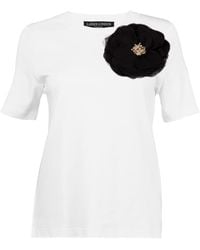House of Laines London - Laines Couture Embellished Organza Corsage Brooch T-Shirt - Lyst