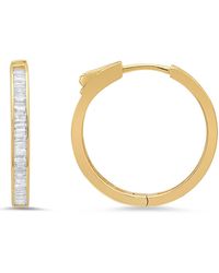 Kylie Harper - Diamond Lock Baguette-Cut Statement Hoop Earrings - Lyst