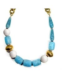 Rachel Nathan - Matte Aqua Stone & Sponge Fossil Coral Necklace - Lyst