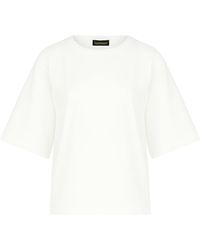 Conquista - Oversized Mercerized Cotton T-Shirt With Elbow-Length Sleeves - Lyst