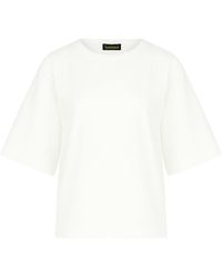 Conquista - Oversized Mercerized Cotton T-Shirt With Elbow-Length Sleeves - Lyst