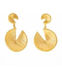 Meraki by Rashmi Bajaj - Hanging Lilypad Plated Dangle Earrings - Lyst