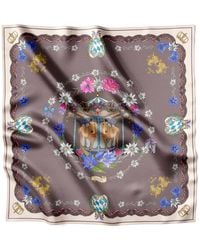 Lamberty Munich X Katchmagic London - Horses On Carousel Classic Silk Scarf - Lyst