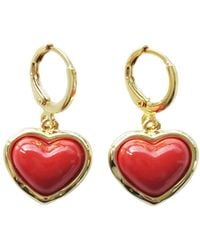 POPORCELAIN - Porcelain Heart Drop Earrings - Lyst