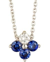 Juvetti - Clover Sapphire & Diamond Necklace - Lyst