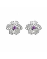 Harfi - Amethyst February Birthstone Birthflower Sterling Stud Earrings - Lyst