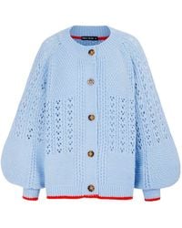Cara & The Sky - Brigit Pointelle Stitch Balloon Sleeve Cardigan - Lyst