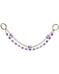 Farra - Amethyst And Quartz With Bowknot Amethyst Double Layers Bag Charm - Lyst