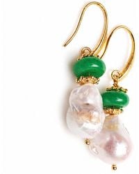 Way to Chic - Baroque Pearls & Jade Earrings - Lyst