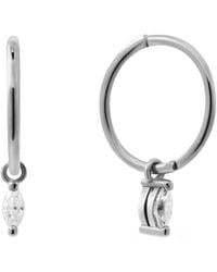 Lee Renee - Moissanite Clicker Hoop Earrings - Lyst