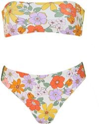 Aulala Paris - Summer Blossom Reversible Bandeau Bikini - Lyst