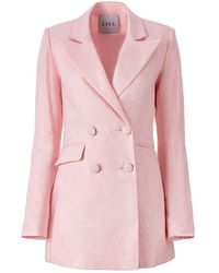 Lita Couture - Double-breasted Blazer In Pink Linen - Lyst