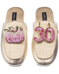 Laines London - / Neutrals Classic Mules With 30th Birthday & Cake Brooches - Lyst