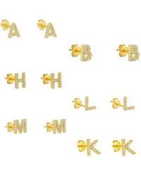 Spero London - Initial Letter Stud Earrings Sterling - Lyst