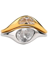 Zynnia Collective - Two Tone Double Ring Set - Lyst