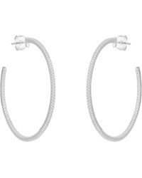 Spero London - Sterling Large Stud Hoop Earring With Interior Gemstones - Lyst