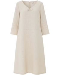 LeMuse - Sun — V-Neck Stonewashed Linen Dress - Lyst