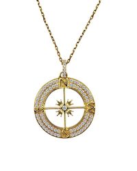 VicStoneNYC Fine Jewelry - Natural Diamond Compasses Charm Necklace - Lyst