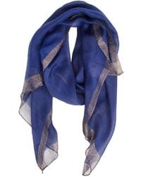 Saachi - Shimmer Border Royal Scarf - Lyst