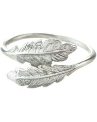 Lucy Flint Jewellery Feather Ring Sterling Silver - Metallic