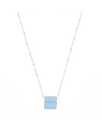 Smart Glass Jewelry - Recycled Sake Bottle Cube Necklace Sterling Periwinkle - Lyst