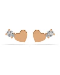Onia - Diamond Heart Studs - Lyst