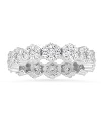 Kylie Harper - Diamond Cz Floral Eternity Band Ring - Lyst