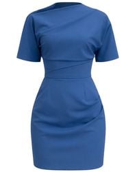 AVENUE No.29 - Short Sleeve Gathered Mini Dress - Lyst