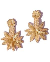 Simitri - Golden Palm Earrings - Lyst