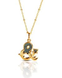 Kasun - Plated & Initial Necklace With Marble - Lyst