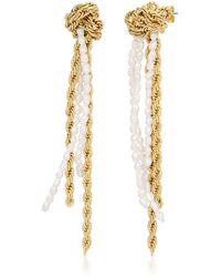 Leeada Jewelry - Brittany Chain Pearl Drop Earrings - Lyst