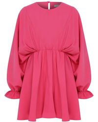 NAZLI CEREN - July Ruffled Mini Dress In Virtual Pink - Lyst