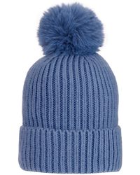 At Last - Super Soft Chunky Cashmere Mix Hat With Pom Pom - Lyst