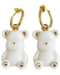 POPORCELAIN - Classy Porcelain Teddy Bear Clip On Earrings - Lyst