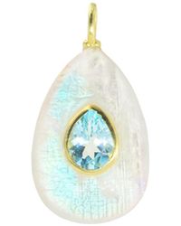 KAMARIA - Moonstone Gemstone Pendant With Topaz - Lyst